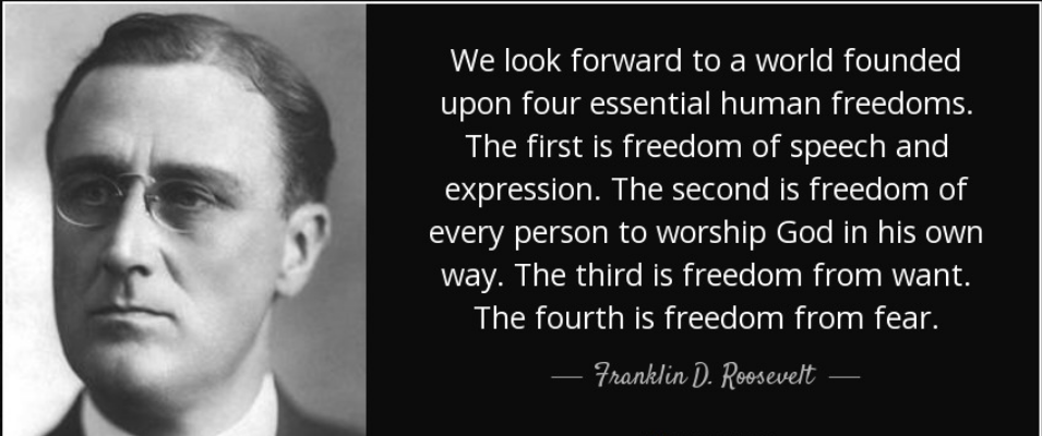 ضروری ترین موارد آزادی انسان در نگاه فرانکلین روزولت