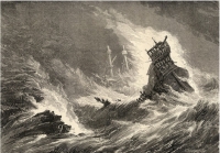 کشتی به محوطه توفانی برده شده 
